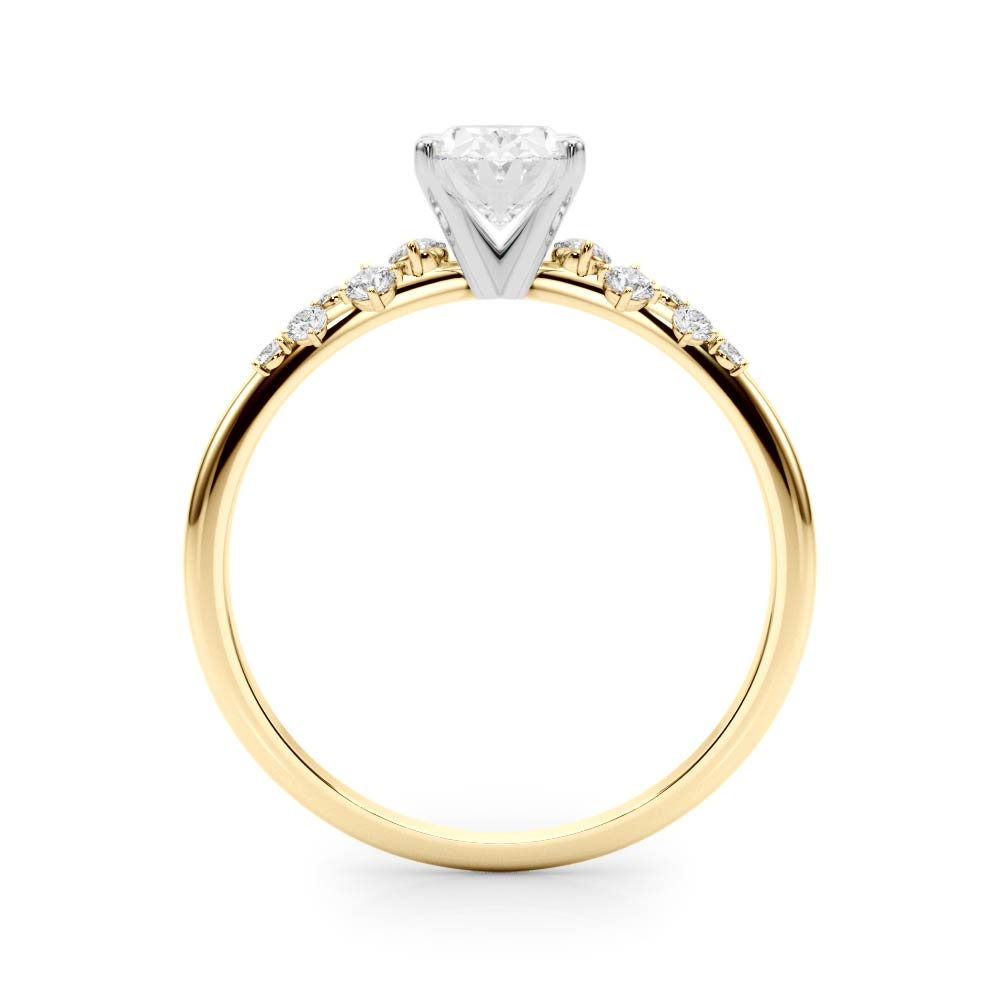 Lab Grown Scattered Diamond Oval Engagement Ring