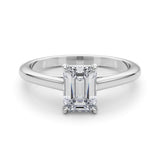 Solitaire Cathedral Emerald-Cut Engagement Ring