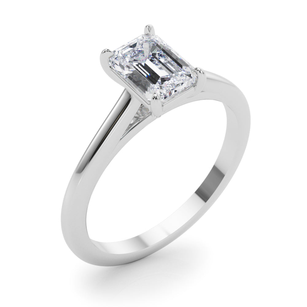 Solitaire Cathedral Emerald-Cut Engagement Ring
