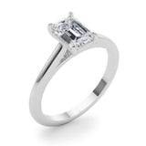 Solitaire Cathedral Emerald-Cut Engagement Ring