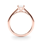 Lab Grown Solitaire Cathedral Emerald-Cut Engagement Ring