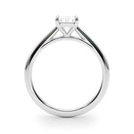 Lab Grown Solitaire Cathedral Emerald-Cut Engagement Ring