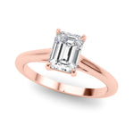 Natural Diamond Solitaire Cathedral Emerald-Cut Engagement Ring