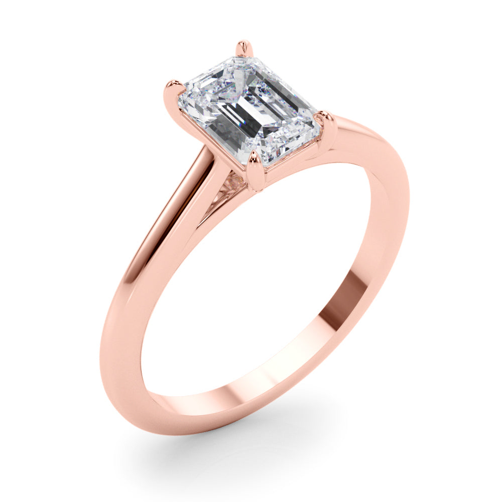 Solitaire Cathedral Emerald-Cut Engagement Ring