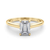 Solitaire Cathedral Emerald-Cut Engagement Ring