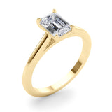 Solitaire Cathedral Emerald-Cut Engagement Ring
