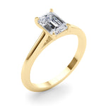 Solitaire Cathedral Emerald-Cut Engagement Ring