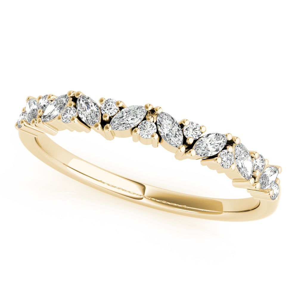 Natural Diamond Alternating Round & Marquise Band