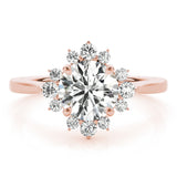 Round Scattered Halo Engagement Ring