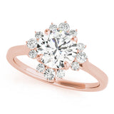 Round Scattered Halo Engagement Ring
