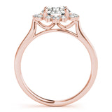 Round Scattered Halo Engagement Ring