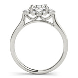 Round Scattered Halo Engagement Ring