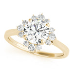 Round Scattered Halo Engagement Ring