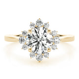 Round Scattered Halo Engagement Ring