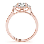 Round Scattered Halo Engagement Ring