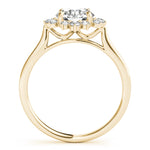 Round Scattered Halo Engagement Ring