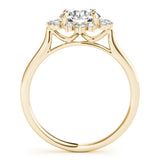 Lab Grown Round Scattered Halo Engagement Ring