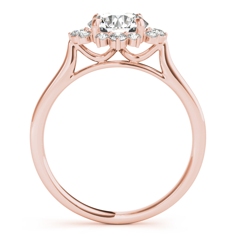 Lab Grown Round Scattered Halo Engagement Ring