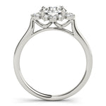 Round Scattered Halo Engagement Ring