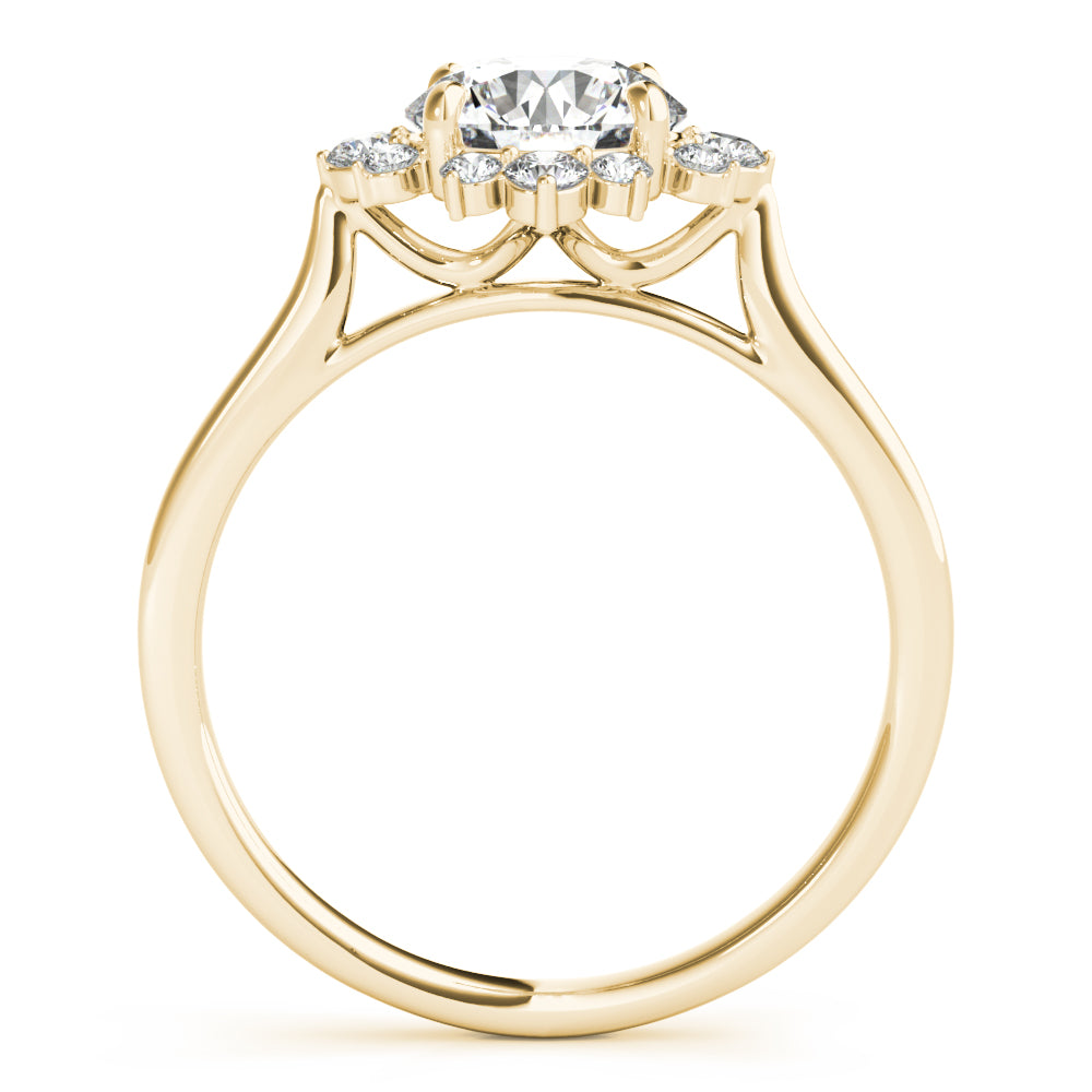 Lab Grown Round Scattered Halo Engagement Ring
