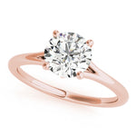 Natural Diamond Round Solitaire Engagement Ring