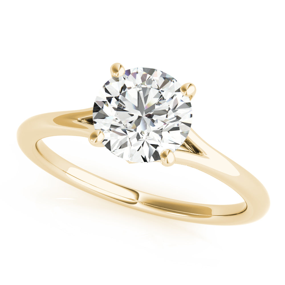 Natural Diamond Round Solitaire Engagement Ring