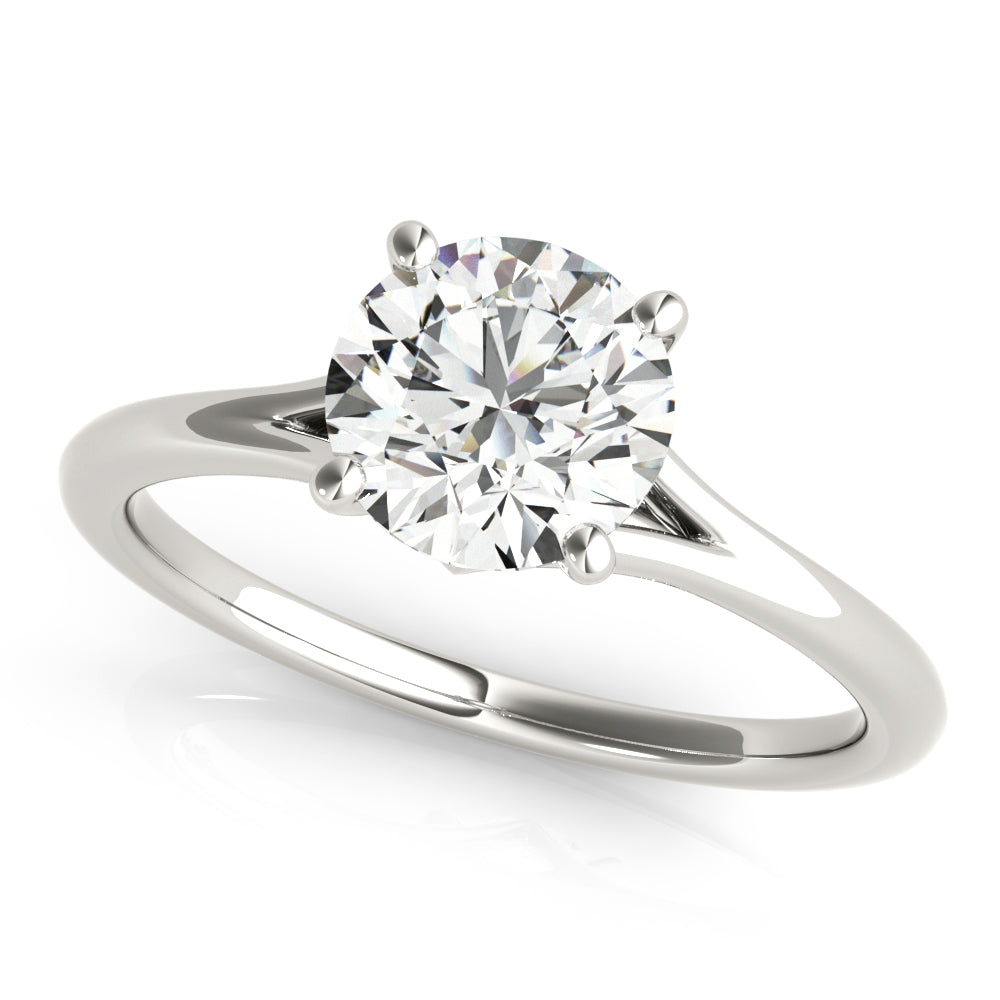 Natural Diamond Round Solitaire Engagement Ring