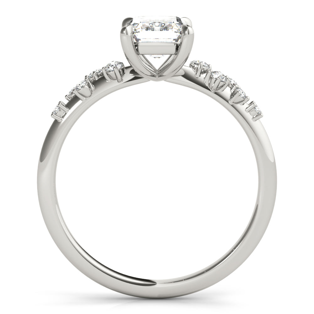 Lab Grown Emerald-Cut Scatter Engagement Ring