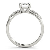 Lab Grown Emerald-Cut Scatter Engagement Ring