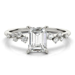 Lab Grown Emerald-Cut Scatter Engagement Ring