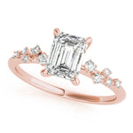 Emerald-Cut Scatter Engagement Ring