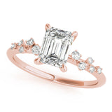 Emerald-Cut Scatter Engagement Ring