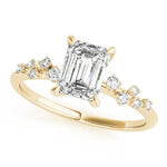 Emerald-Cut Scatter Engagement Ring