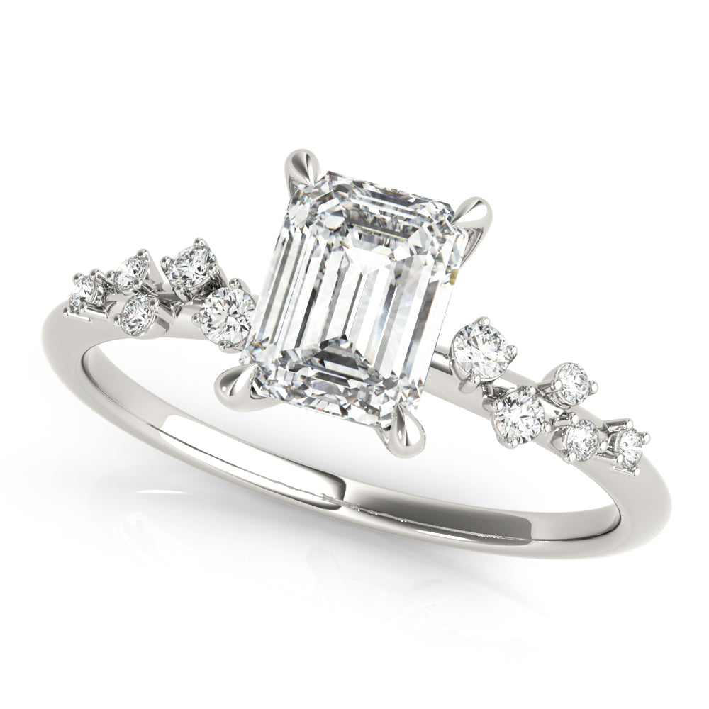 Emerald-Cut Scatter Engagement Ring