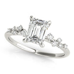 Emerald-Cut Scatter Engagement Ring