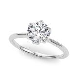 Natural Diamond Tulip Solitaire Engagement Ring