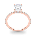 Emerald Cut Hidden Halo Engagement Ring
