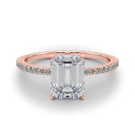 Emerald Cut Hidden Halo Engagement Ring