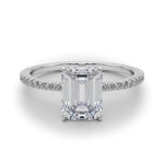 Emerald Cut Hidden Halo Engagement Ring