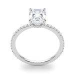 Emerald Cut Hidden Halo Engagement Ring