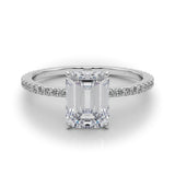 Emerald Cut Hidden Halo Engagement Ring