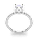 Emerald Cut Hidden Halo Engagement Ring
