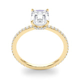 Emerald Cut Hidden Halo Engagement Ring