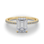 Emerald Cut Hidden Halo Engagement Ring
