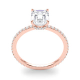 Emerald Cut Hidden Halo Engagement Ring
