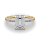 Emerald Cut Hidden Halo Engagement Ring