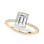 Emerald Cut Hidden Halo Engagement Ring