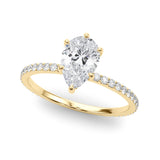Lab Grown Diamond Hidden Halo Pear Shape Engagement Rings