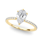 Natural Diamond Hidden Halo Pear Shape Engagement Rings