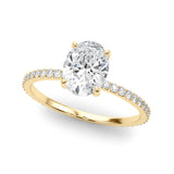 Lab Grown Diamond Oval Hidden Halo Engagement Ring